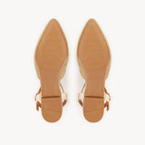Anais Pointed T-Bar Flats: Sand Suede & Gold  - Pre-Order (Dispatch w/c 15/06/26)