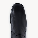 Queenie: Black Leather Ankle Boots