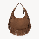Alessia Fringe Bag: Chocolate Brown Suede