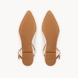 Anais Pointed T-Bar Flats: Silver Leather - Pre-Order (Dispatch w/c 30/03/26)