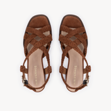 Solene Woven Block Heel Sandals: Tan Suede - Pre-Order (Dispatch w/c 27/04/26)