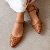 Loulou Pointed Flats: Tan Leather