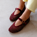 Lottie Mary Jane: Burgundy Suede