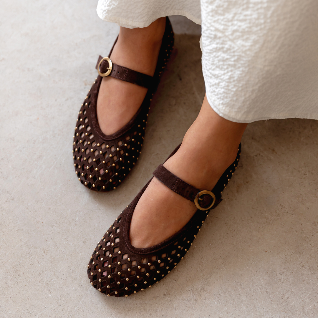 Lottie Mary Jane Chocolate Brown Suede