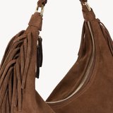 Alessia Fringe Bag: Chocolate Brown Suede