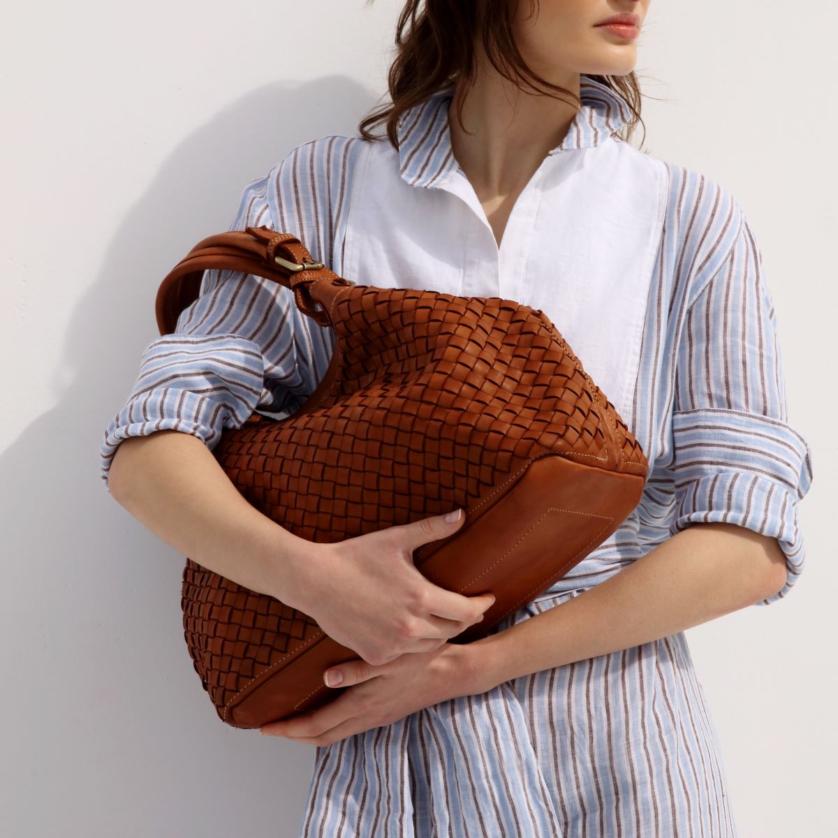 Salerno Woven Handbag Leather