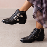 Starlight Ankle Boots: Black Leather