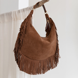 Alessia Fringe Bag: Chocolate Brown Suede
