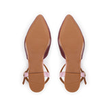 Anais: Burgundy Leather Pointed T-Bar Flats - Pre-Order (Dispatch w/c 1/09)