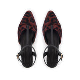 Anais: Leopard & Black Pointed T-Bar Flats - Pre-Order (Dispatch w/c 1/09)