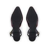Anais: Leopard & Black Pointed T-Bar Flats - Pre-Order (Dispatch w/c 1/09)