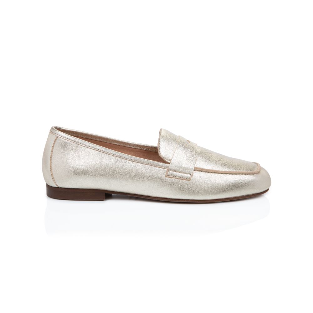 Cece: Gold Metallic Loafers – Air & Grace