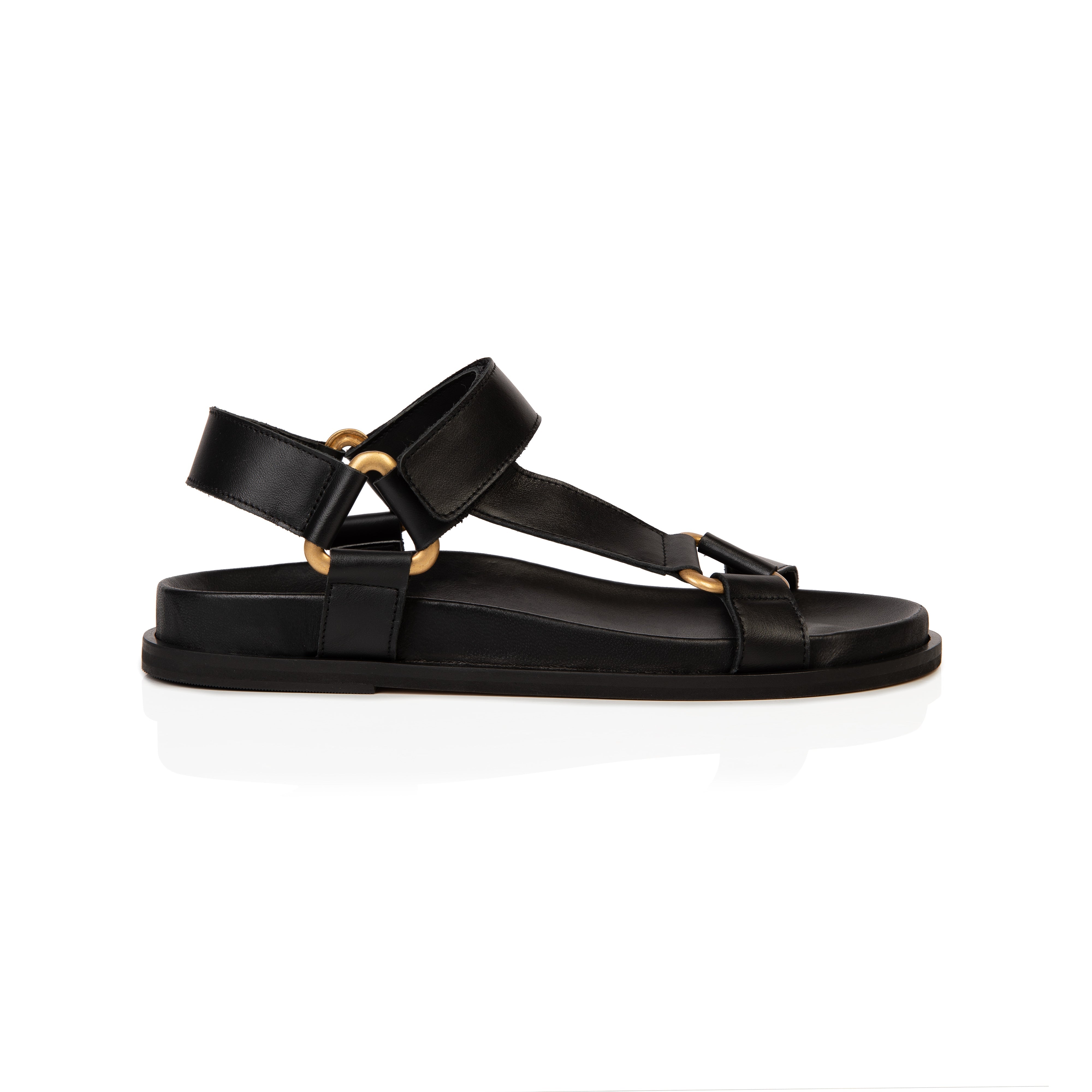 Cleo: Black Velcro Sandals from Air & Grace