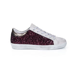 Cru Vintage: Burgundy Glitter Trainers