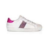 Cru: Vintage White & Pink Glitter Trainers