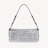 Elena: Silver Leather Handbag