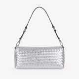 Elena: Silver Leather Handbag