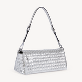 Elena: Silver Leather Handbag