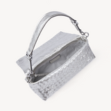 Elena: Silver Leather Handbag