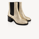 Idaho: Gold Leather Chelsea Boots