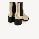 Idaho: Gold Leather Chelsea Boots