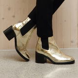 Idaho: Gold Leather Chelsea Boots