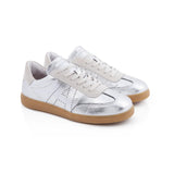 Isla: Silver Metallic & Suede Trainers - Pre-Order (Dispatch w/c 3rd March)