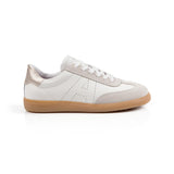 Isla: White, Silver & Gold Leather & Suede Trainers - Pre-Order (Dispatch w/c 3rd March)