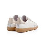 Isla: Off White, Silver & Gold Leather & Suede Trainers