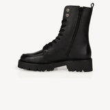 Kiki: Black Leather Lace Up Boots