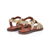 Kaia: Gold Leather Gladiator Sandals