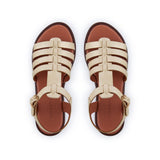 Kaia: Gold Leather Gladiator Sandals