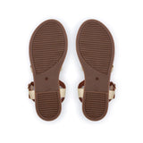 Kaia: Gold Leather Gladiator Sandals