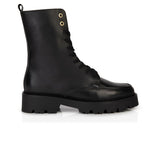 Kiki: Black Leather Lace Up Boots