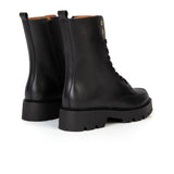 Kiki: Black Leather Lace Up Boots