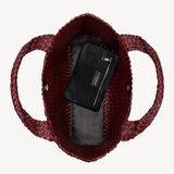 Lusso: Burgundy Woven Leather Handbag