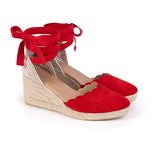 Paloma: Red Espadrille Wedges