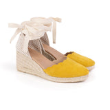 Paloma: Mustard Espadrille Wedges
