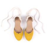 Paloma: Mustard Espadrille Wedges