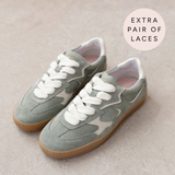Panello Trainers: Sage Green Suede