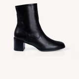 Queenie: Black Leather Ankle Boots