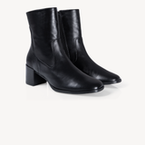 Queenie: Black Leather Ankle Boots