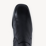 Queenie: Black Leather Ankle Boots