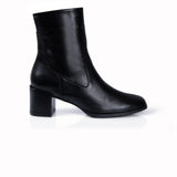 Queenie: Black Leather Ankle Boots