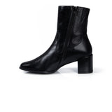 Queenie: Black Leather Ankle Boots