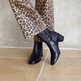 Queenie: Black Leather Ankle Boots