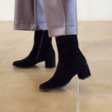 Queenie: Black Suede Ankle Boots