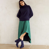 Queenie: Navy Suede Ankle Boots