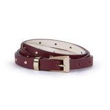 Rivoli: Burgundy Leather Studded Belt