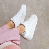 Roxy Signature: White & Silver Glitter Trainers